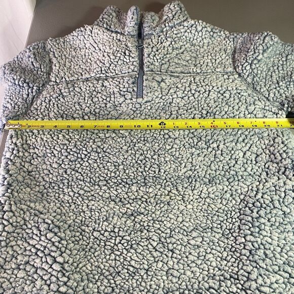 ZENANA OUTFITTERS Sherpa Fleece Pullover Sweatshirt 1/4 Zip Mock Womens L Blue - Picture 5 of 10